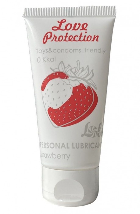 Лубрикант на водной основе с ароматом малины Love Protection Strawberry - 50 мл. - Lola Games - купить с доставкой в Новошахтинске