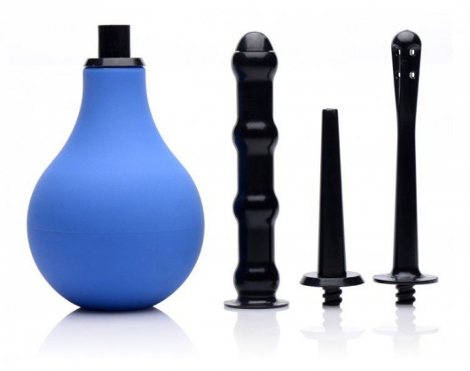 Анальный душ с 3 насадками Premium One-way Valve Anal Douche Set - XR Brands - купить с доставкой в Новошахтинске
