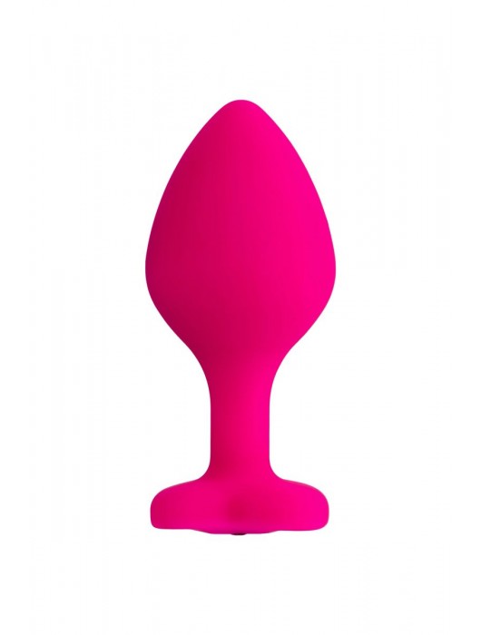 Розовая анальная втулка Diamond Heart с прозрачным кристаллом - 8 см. - ToyFa - купить с доставкой в Новошахтинске