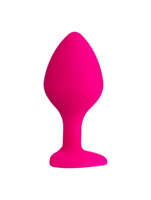 Розовая анальная втулка Diamond Heart с прозрачным кристаллом - 8 см. - ToyFa - купить с доставкой в Новошахтинске