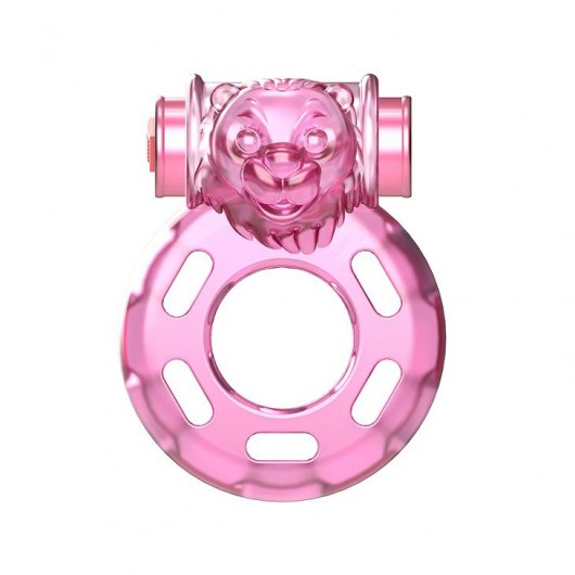 Розовое эрекционное кольцо с вибрацией Pink Bear - Baile - в Новошахтинске купить с доставкой