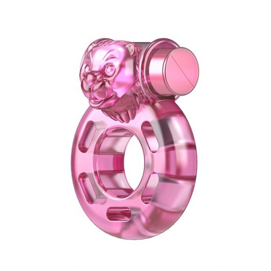 Розовое эрекционное виброкольцо Pink Bear - Baile - в Новошахтинске купить с доставкой