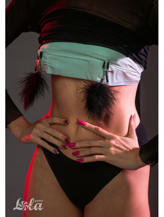 Зажимы на соски с черным пухом Euphoric - Lola Games - купить с доставкой в Новошахтинске