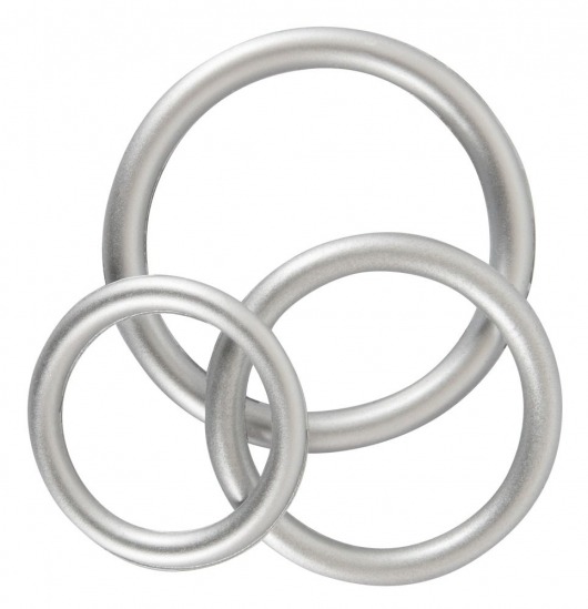 Набор из 3 эрекционных колец под металл Metallic Silicone Cock Ring Set - Orion - в Новошахтинске купить с доставкой