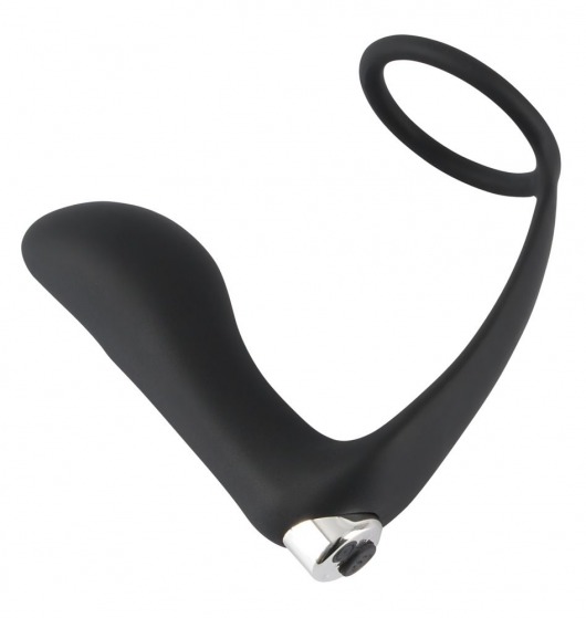 Черное эрекционное кольцо с анальной вибропробкой Vibrating Ring   Plug - Orion - в Новошахтинске купить с доставкой