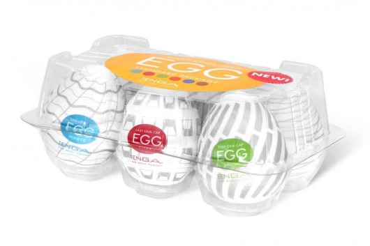 Набор из 6 мастурбаторов Tenga EGG Easy Beat с различным рельефом - Tenga - в Новошахтинске купить с доставкой