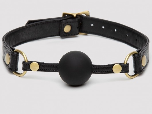 Черный кляп-шар Bound to You Faux Leather Ball Gag - Fifty Shades of Grey - купить с доставкой в Новошахтинске