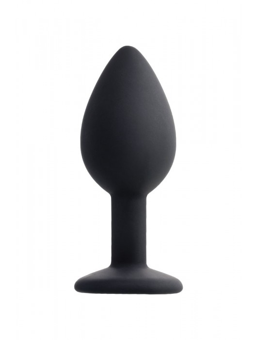 Черная анальная втулка с прозрачным стразом - 7,2 см. - POPO Pleasure - купить с доставкой в Новошахтинске