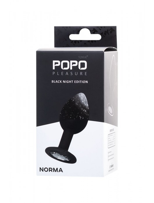 Черная анальная втулка с прозрачным стразом - 7,2 см. - POPO Pleasure - купить с доставкой в Новошахтинске