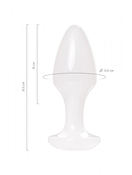 Белая акриловая анальная втулка - 9,5 см. - Toyfa Basic