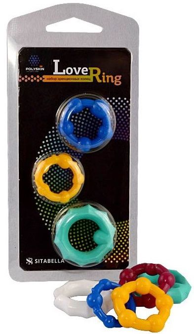 Набор из 3 цветных эрекционных колец Love Ring - Sitabella - в Новошахтинске купить с доставкой