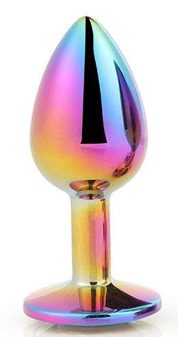 Голографическая анальная втулка с радужным кристаллом - 7,1 см. - Dream Toys - купить с доставкой в Новошахтинске