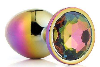 Голографическая анальная втулка с радужным кристаллом - 7,1 см. - Dream Toys - купить с доставкой в Новошахтинске