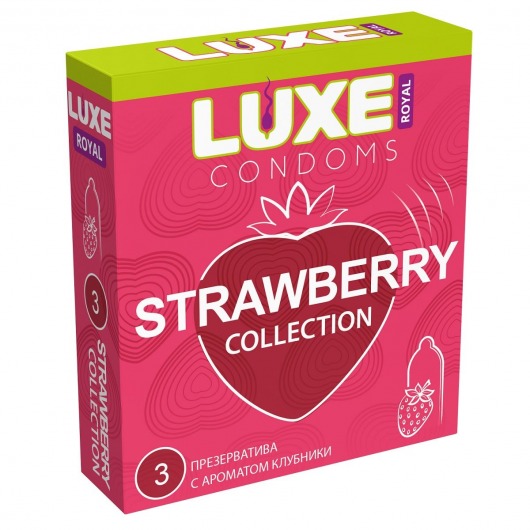 Презервативы с ароматом клубники LUXE Royal Strawberry Collection - 3 шт. - Luxe - купить с доставкой в Новошахтинске