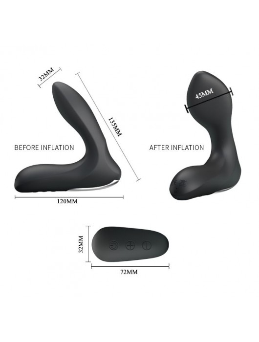 Массажер простаты Nasreddin с функцией расширения и пультом ДУ - 13,5 см. - Baile - в Новошахтинске купить с доставкой