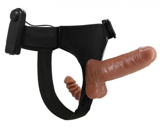 Страпон с вагинальной пробкой и вибрацией Ultra Passionate Harness - 16 см. - Baile - купить с доставкой в Новошахтинске