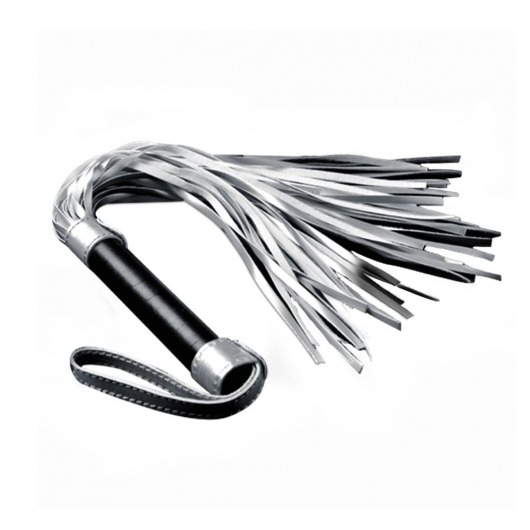 Серебристая плетка Struggle My Flogger с черной ручкой - 45 см. - Lovetoy - купить с доставкой в Новошахтинске