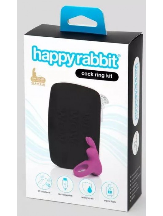 Фиолетовое эрекционное виброкольцо Happy Rabbit Cock Ring Kit - Happy Rabbit - в Новошахтинске купить с доставкой