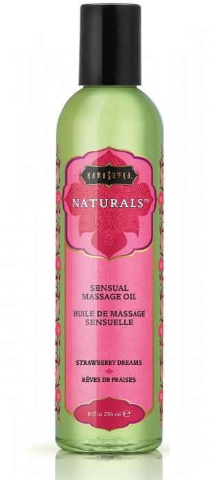 Массажное масло Naturals Strawberry Dreams с ароматом клубники - 236 мл. - Kama Sutra - купить с доставкой в Новошахтинске