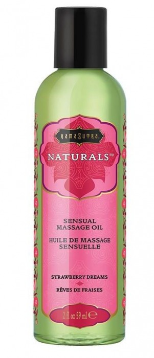 Массажное масло Naturals Strawberry Dreams с ароматом клубники - 59 мл. - Kama Sutra - купить с доставкой в Новошахтинске