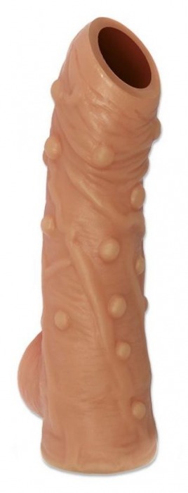Телесная насадка с пупырышками и открытой головкой Nude Sleeve L - 14 см. - KOKOS - в Новошахтинске купить с доставкой