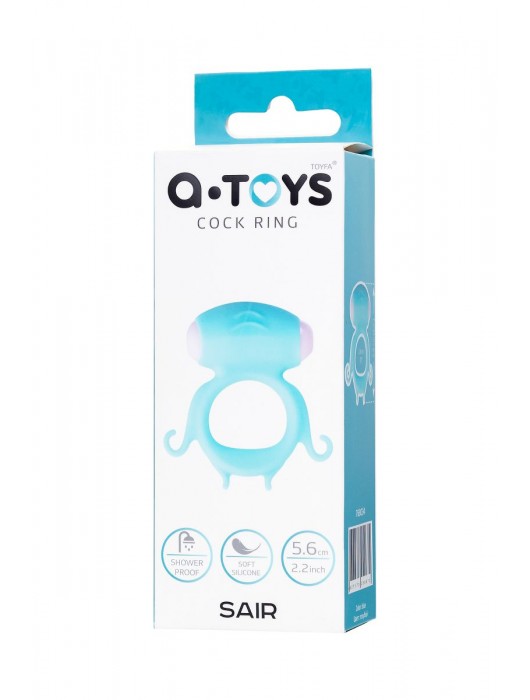Голубое виброкольцо на пенис Sair - A-toys - в Новошахтинске купить с доставкой