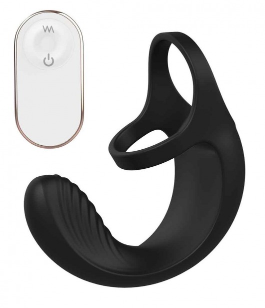 Черный анальный стимулятор с эрекционными кольцами Remote Couple Teaser - Dream Toys - в Новошахтинске купить с доставкой
