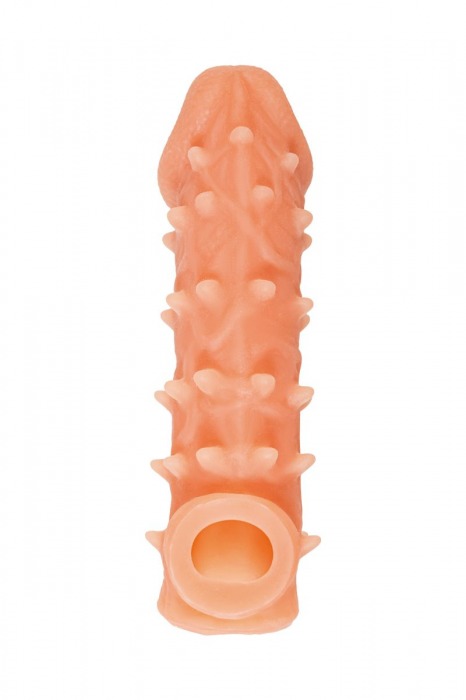 Телесная закрытая насадка с пупырышками Cock Sleeve Size M - 15,6 см. - KOKOS - в Новошахтинске купить с доставкой