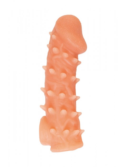 Телесная закрытая насадка с пупырышками Cock Sleeve Size L - 17,6 см. - KOKOS - в Новошахтинске купить с доставкой