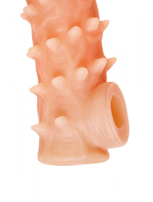 Телесная закрытая насадка с пупырышками Cock Sleeve Size L - 17,6 см. - KOKOS - в Новошахтинске купить с доставкой