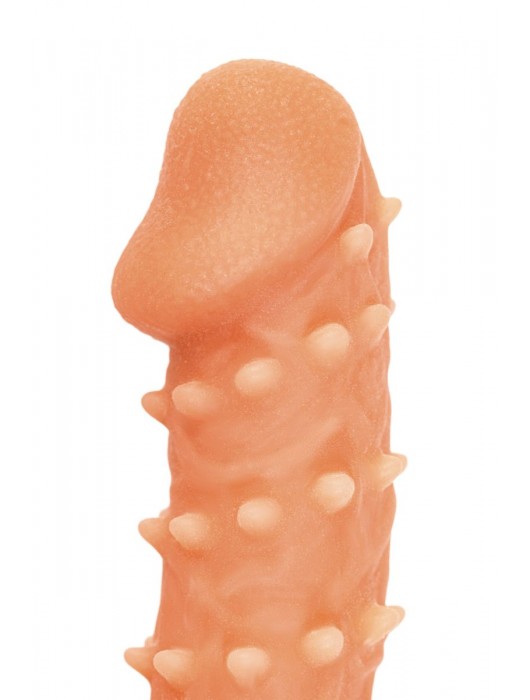 Телесная закрытая насадка с пупырышками Cock Sleeve Size L - 17,6 см. - KOKOS - в Новошахтинске купить с доставкой