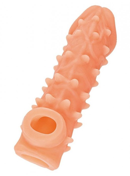 Телесная закрытая насадка с пупырышками Cock Sleeve Size L - 17,6 см. - KOKOS - в Новошахтинске купить с доставкой