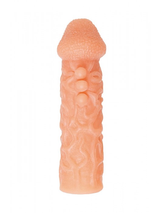 Телесная закрытая насадка с шершавой головкой Cock Sleeve Size S - 13,8 см. - KOKOS - в Новошахтинске купить с доставкой