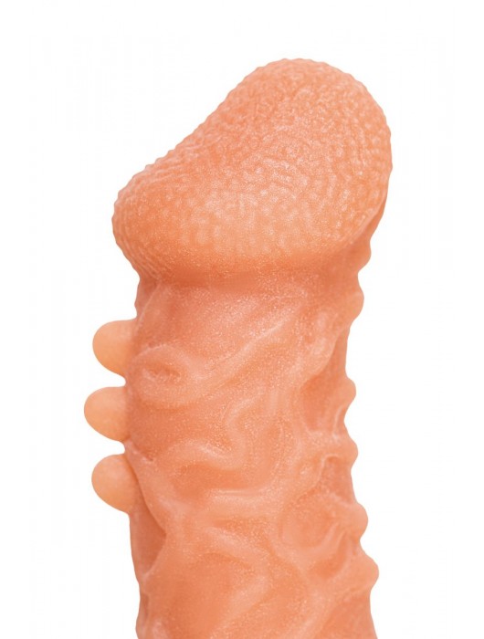 Телесная закрытая насадка с шершавой головкой Cock Sleeve Size S - 13,8 см. - KOKOS - в Новошахтинске купить с доставкой