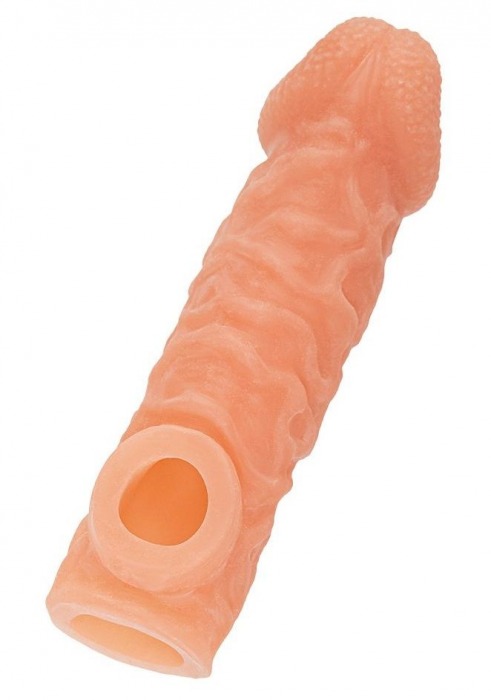 Телесная закрытая насадка с шершавой головкой Cock Sleeve Size L - 17,6 см. - KOKOS - в Новошахтинске купить с доставкой