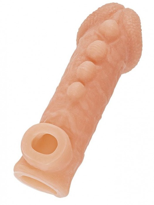Телесная закрытая насадка с шишечками Cock Sleeve Size S - 13,8 см. - KOKOS - в Новошахтинске купить с доставкой