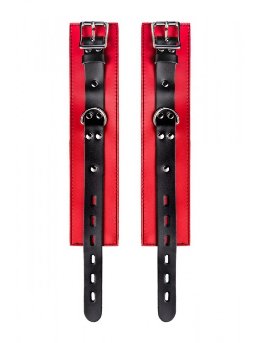 Красно-черные оковы на ноги из кожи - ToyFa - купить с доставкой в Новошахтинске