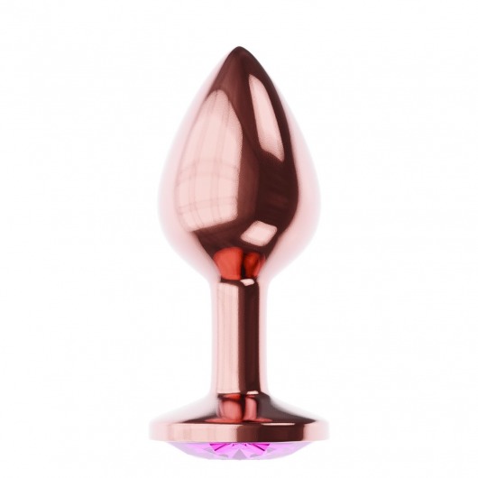 Пробка цвета розового золота с лиловым кристаллом Diamond Quartz Shine L - 8,3 см. - Lola Games - купить с доставкой в Новошахтинске
