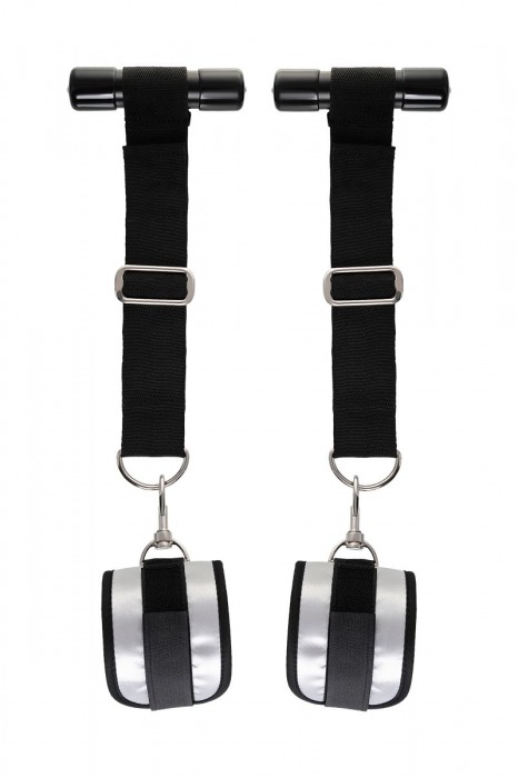 Черно-серебристые фиксаторы для рук на дверь Anonymo - ToyFa - купить с доставкой в Новошахтинске