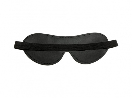 Черная лаковая маска на глаза из эко-кожи - БДСМ Арсенал - купить с доставкой в Новошахтинске