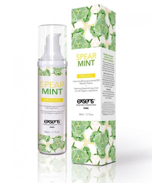 Разогревающее массажное масло Gourmet Spearmint Organic с органическими ингредиентами - 50 мл. - Exsens - купить с доставкой в Новошахтинске