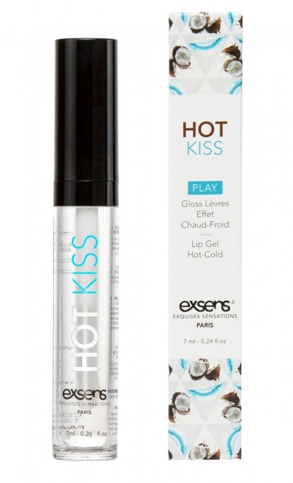 Блеск для губ Hot Kiss Coconut с ароматом кокоса - 7 мл. - Exsens - купить с доставкой в Новошахтинске