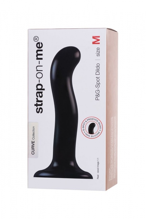 Черный стимулятор для пар P G-Spot Dildo Size L - 19 см. - Strap-on-me - в Новошахтинске купить с доставкой