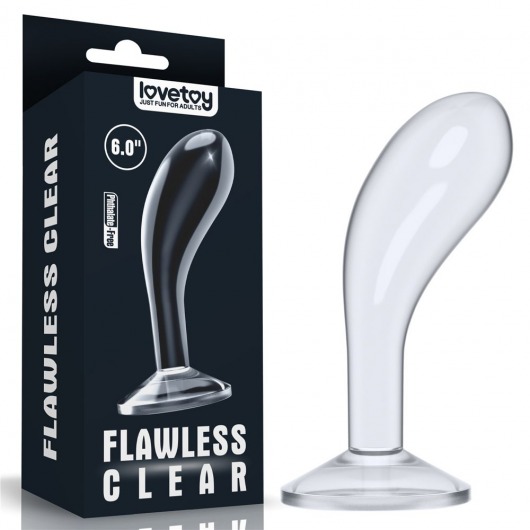 Прозрачный стимулятор простаты Flawless Clear Prostate Plug - 15 см. - Lovetoy - в Новошахтинске купить с доставкой