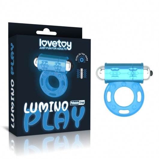 Голубое, светящееся в темноте эрекционное виброкольцо Lumino Play Vibrating Penis Ring - Lovetoy - в Новошахтинске купить с доставкой