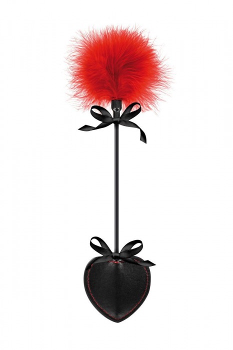 Стек с пуховкой Sweet Caress Feather Whip - 44 см. - Sweet Caress - купить с доставкой в Новошахтинске