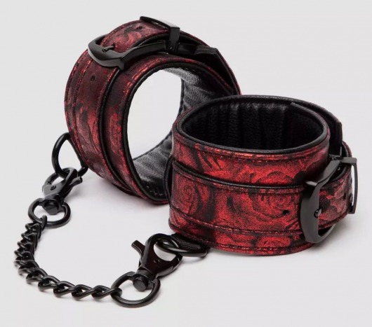 Красно-черные наручники Reversible Faux Leather Wrist Cuffs - Fifty Shades of Grey - купить с доставкой в Новошахтинске