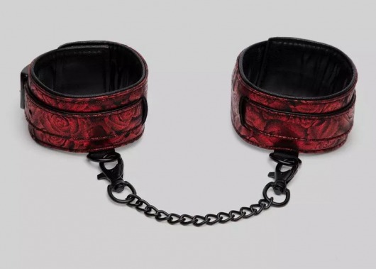 Красно-черные оковы Reversible Faux Leather Ankle Cuffs - Fifty Shades of Grey - купить с доставкой в Новошахтинске