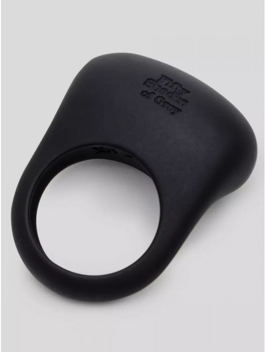 Черное эрекционное виброкольцо Sensation Rechargeable Vibrating Love Ring - Fifty Shades of Grey - в Новошахтинске купить с доставкой