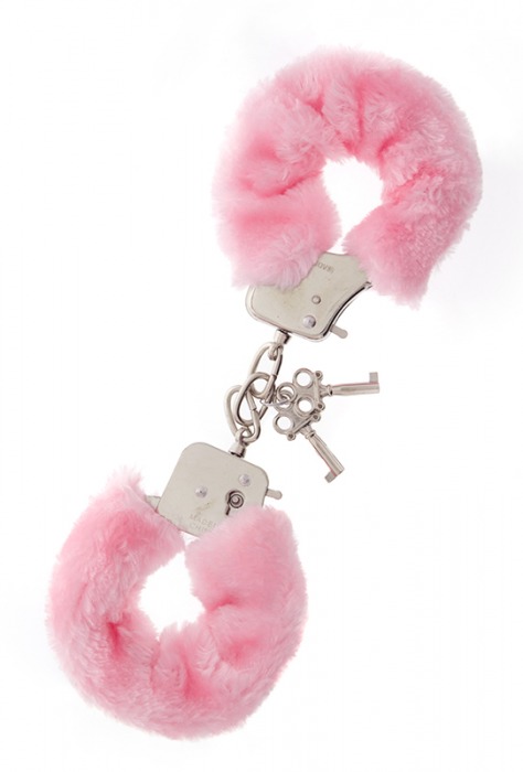 Металлические наручники с розовой меховой опушкой METAL HANDCUFF WITH PLUSH PINK - Dream Toys - купить с доставкой в Новошахтинске